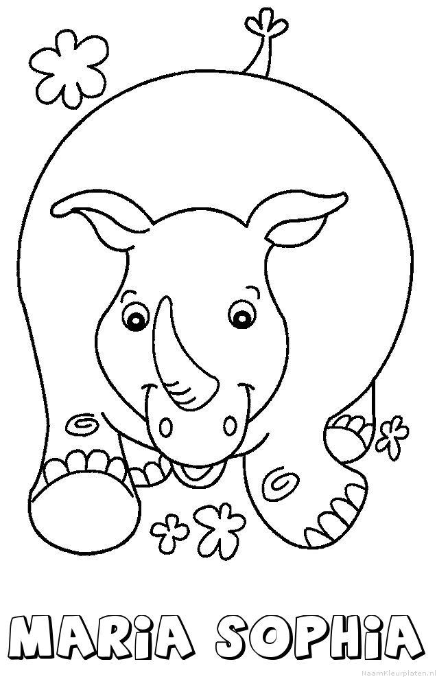 Maria sophia neushoorn kleurplaat
